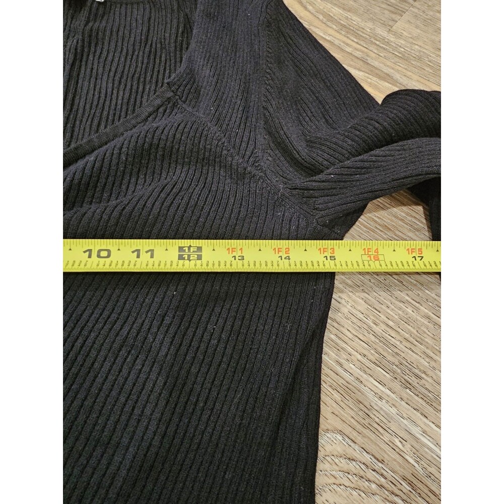 Cache Women’s Black Sweatshirt With Bottons In Sleeves Size Large - Picture 5 of 7